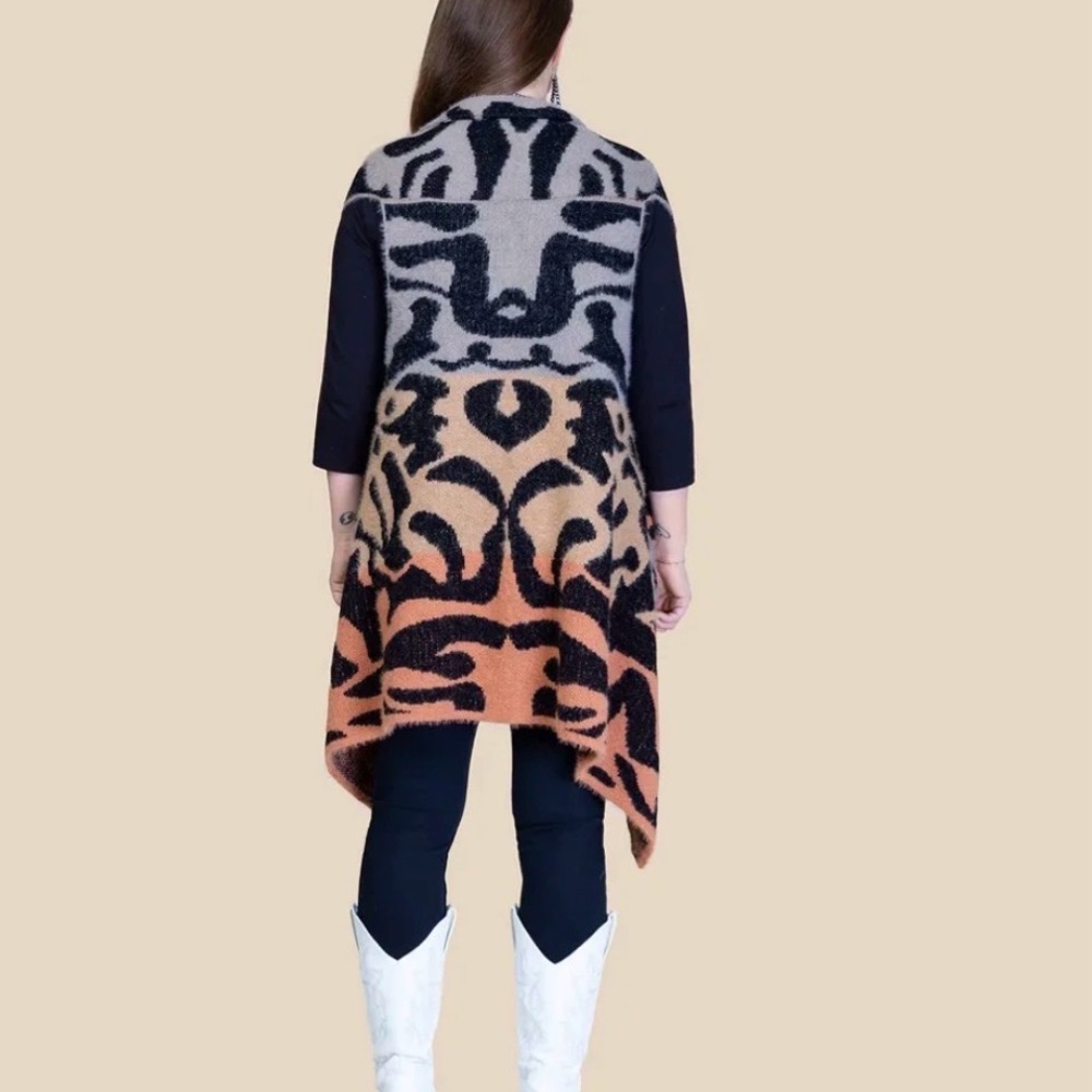 Multi Color Fall Vest - Brown - Picture 2 of 2